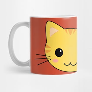 Cute Yellow Kawaii Tabby Cat Mug